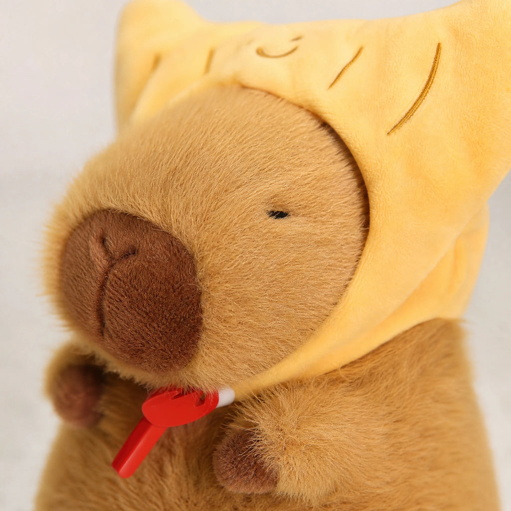 Croissant Capybara Plush with Removable Pastry Hood - Détail matière