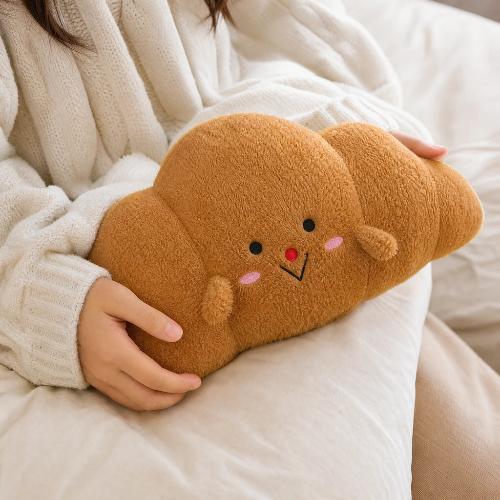 Croissant Plush with Embroidered Face and Fluffy Texture - Utilisation du produit