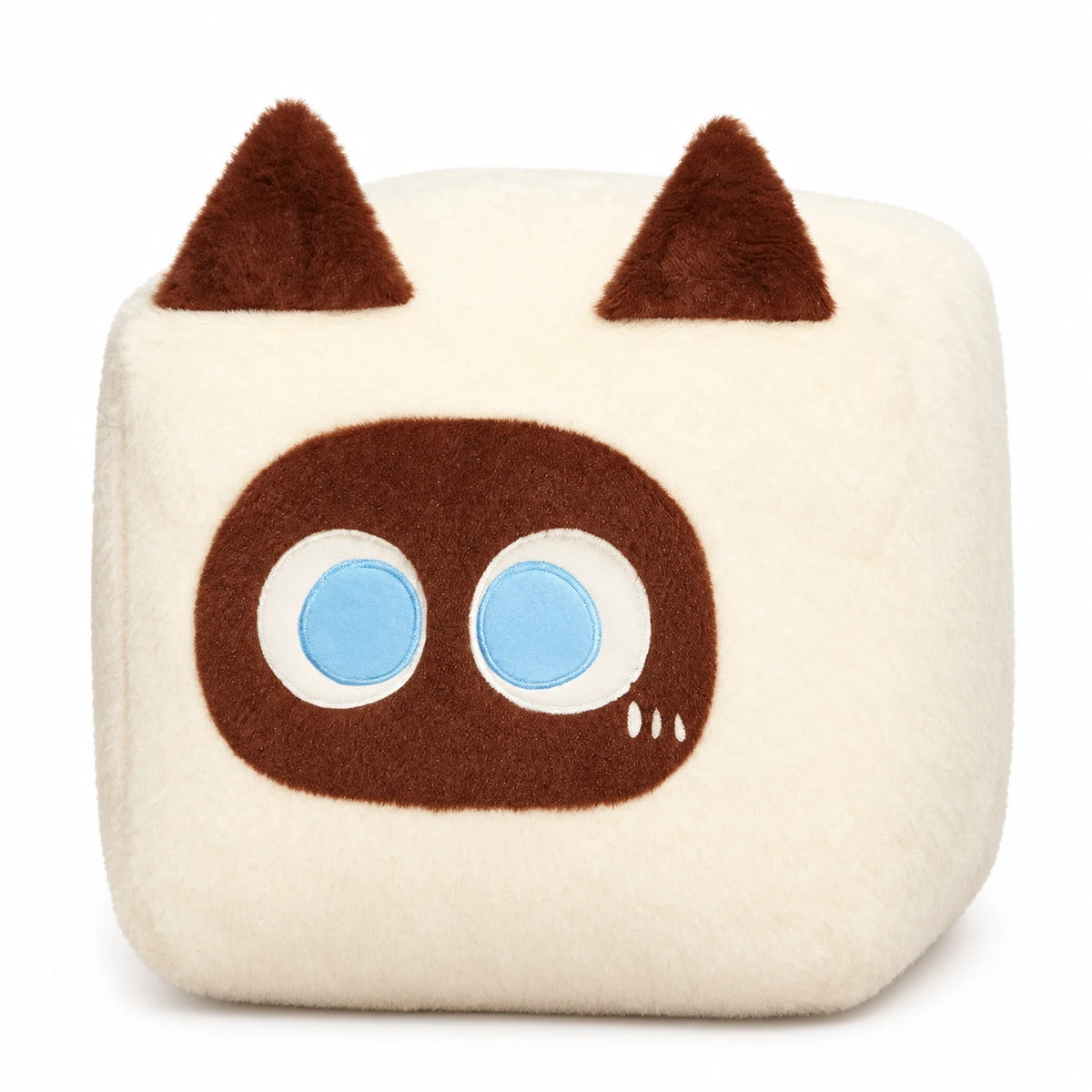 Cube Cat Plush with Soft Fluffy Fur and Big Eyes - Cream / 8in / 20cm … (3 tailles)