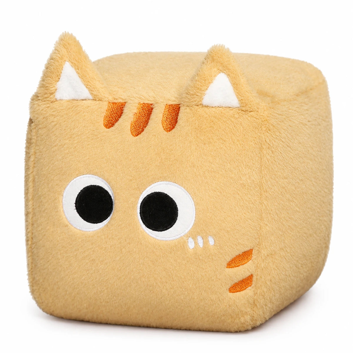 Cube Cat Plush with Soft Fluffy Fur and Big Eyes - Ginger / 8in / 20cm … (3 tailles)