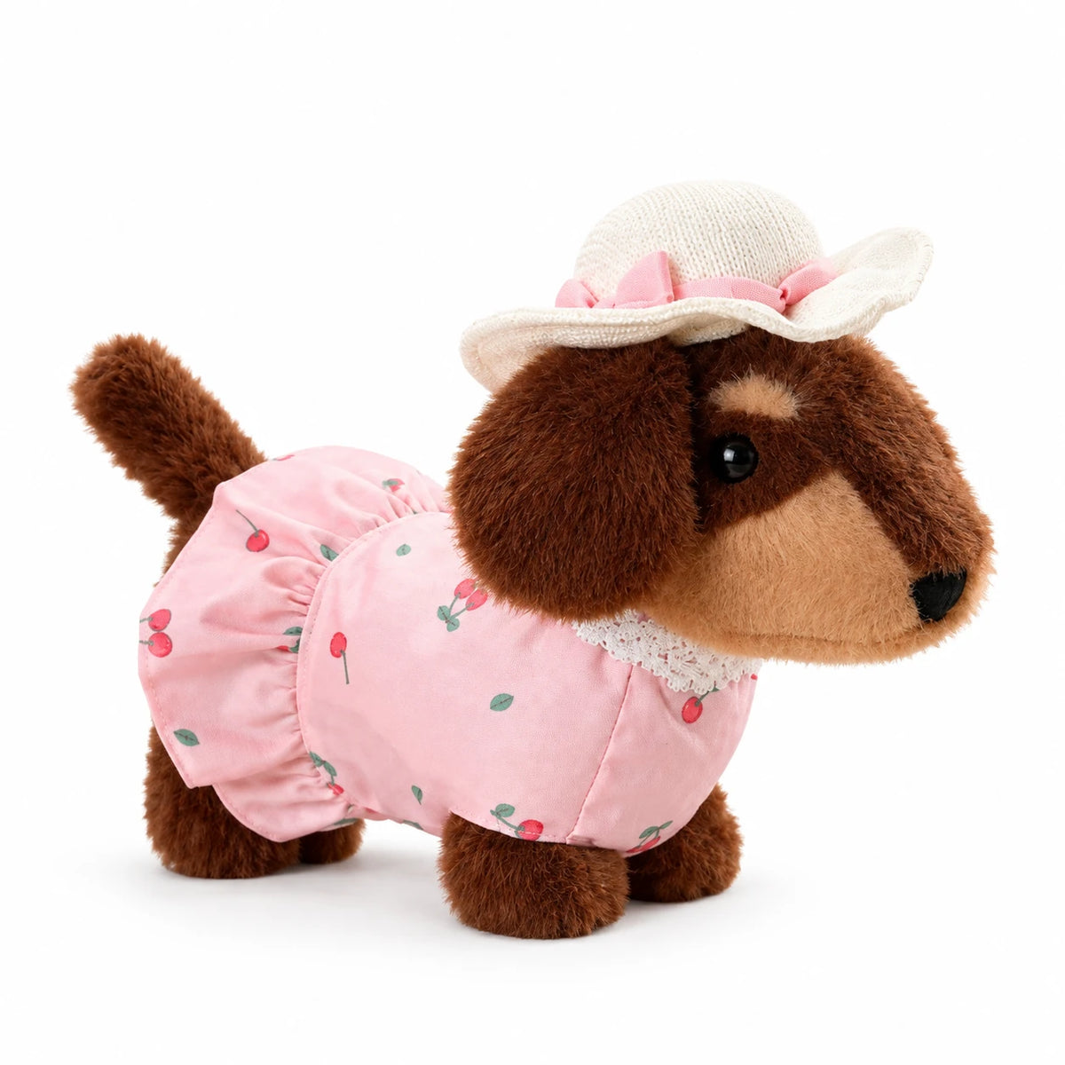 Dachshund Plush in Outfit – Dressed Sausage Dog - Pink / 10in / 25cm · Pink / 13in / 35cm