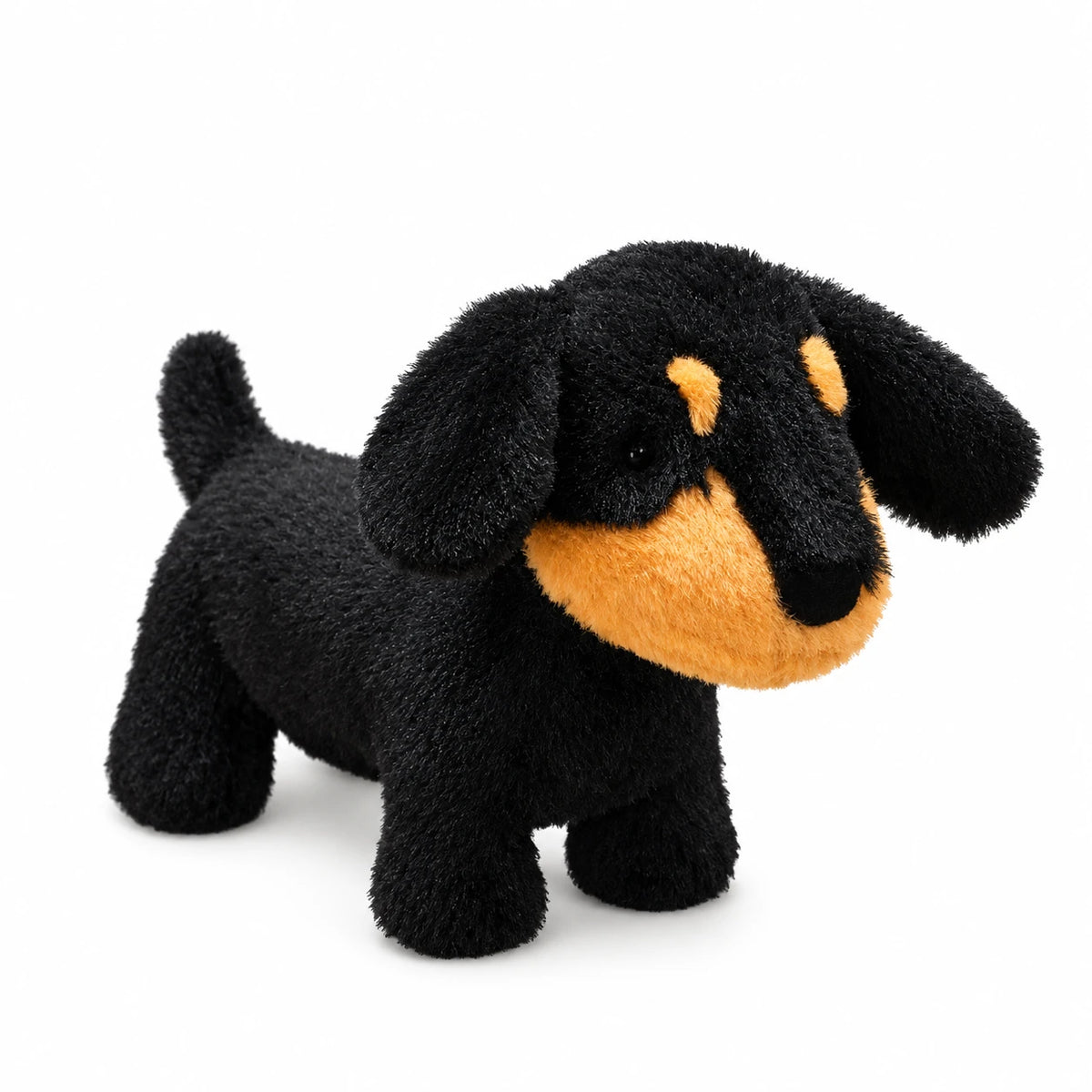 Dachshund Plush Toy with Red Bandana Scarf - Black