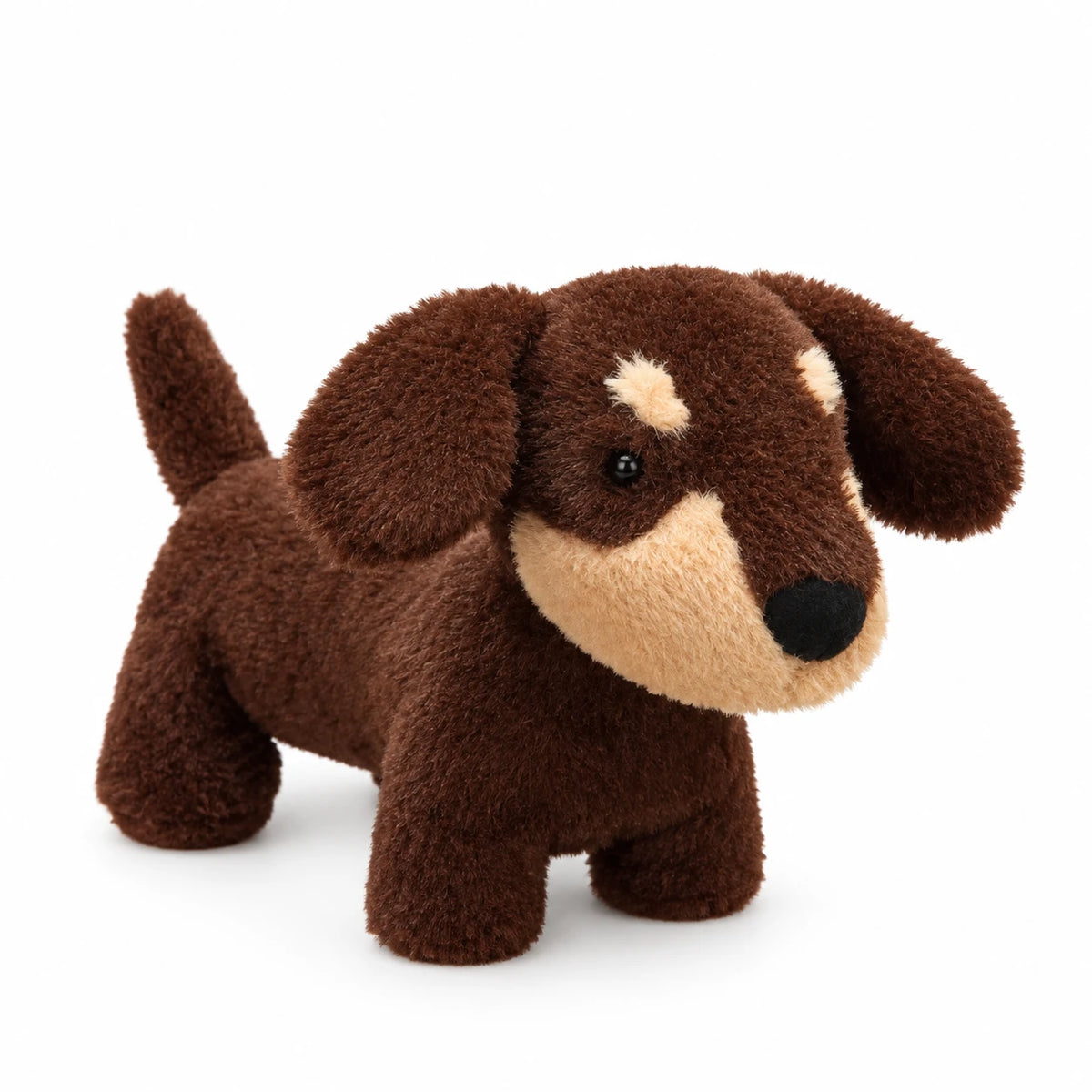 Dachshund Plush Toy with Red Bandana Scarf - Brown