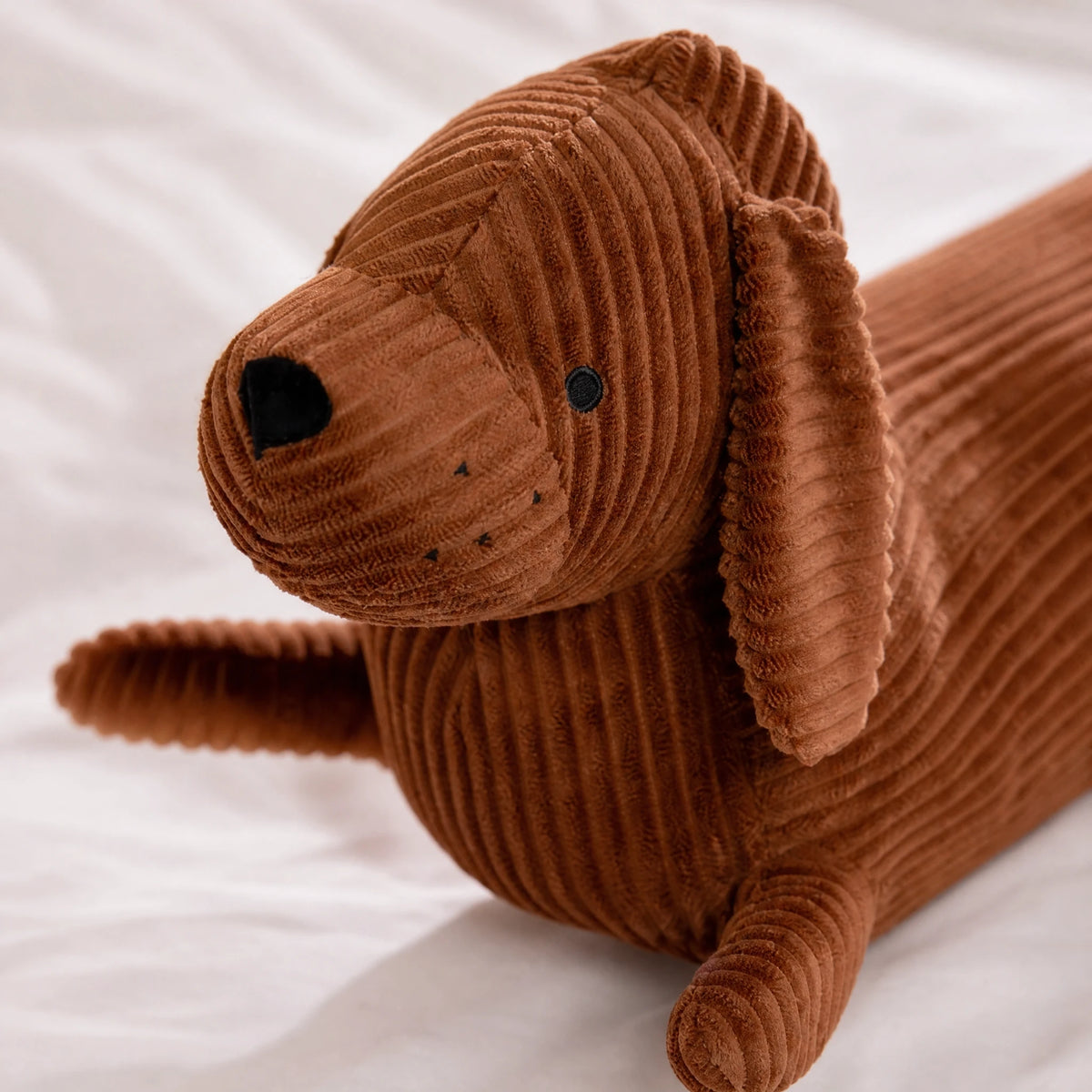 Dachshund Plush with Long Body and Corduroy Texture - Détail matière
