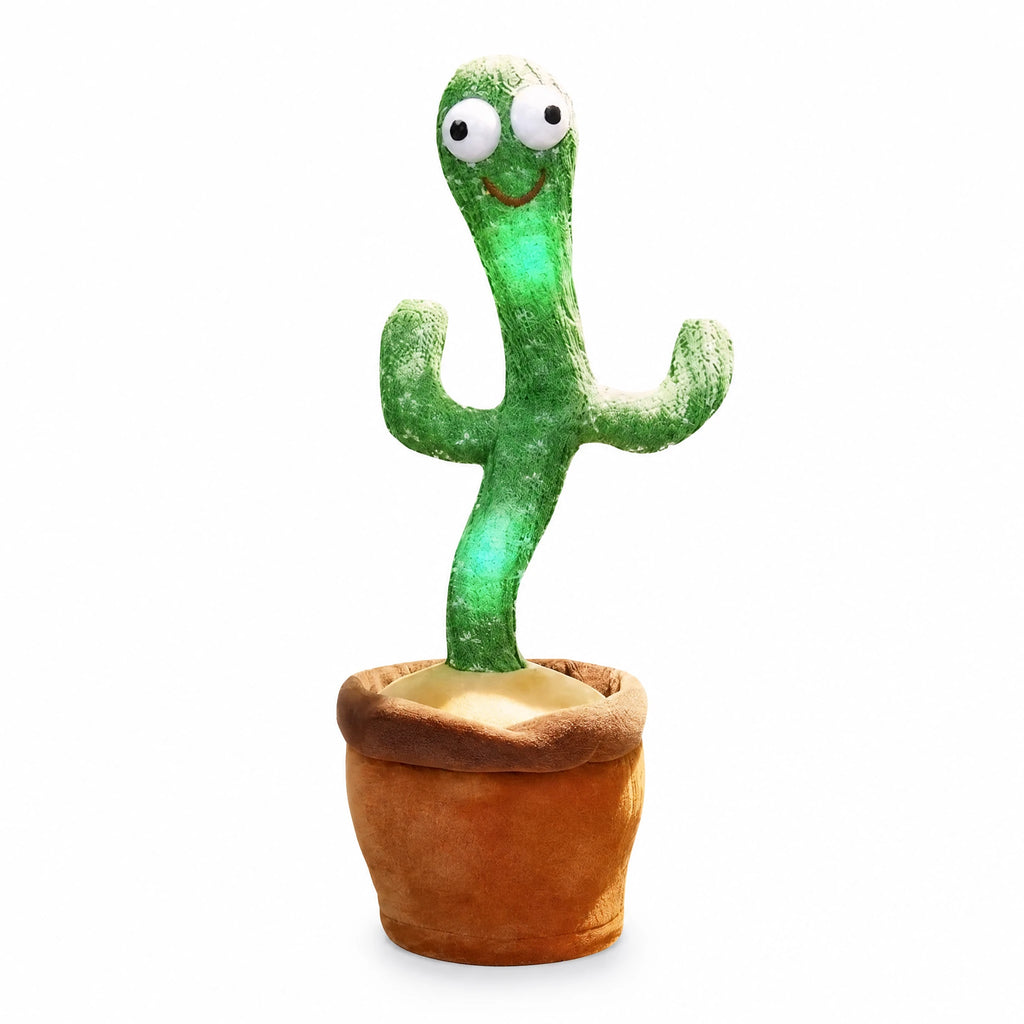 Dancing Cactus Plush Toy with Music and Movement - Fond blanc