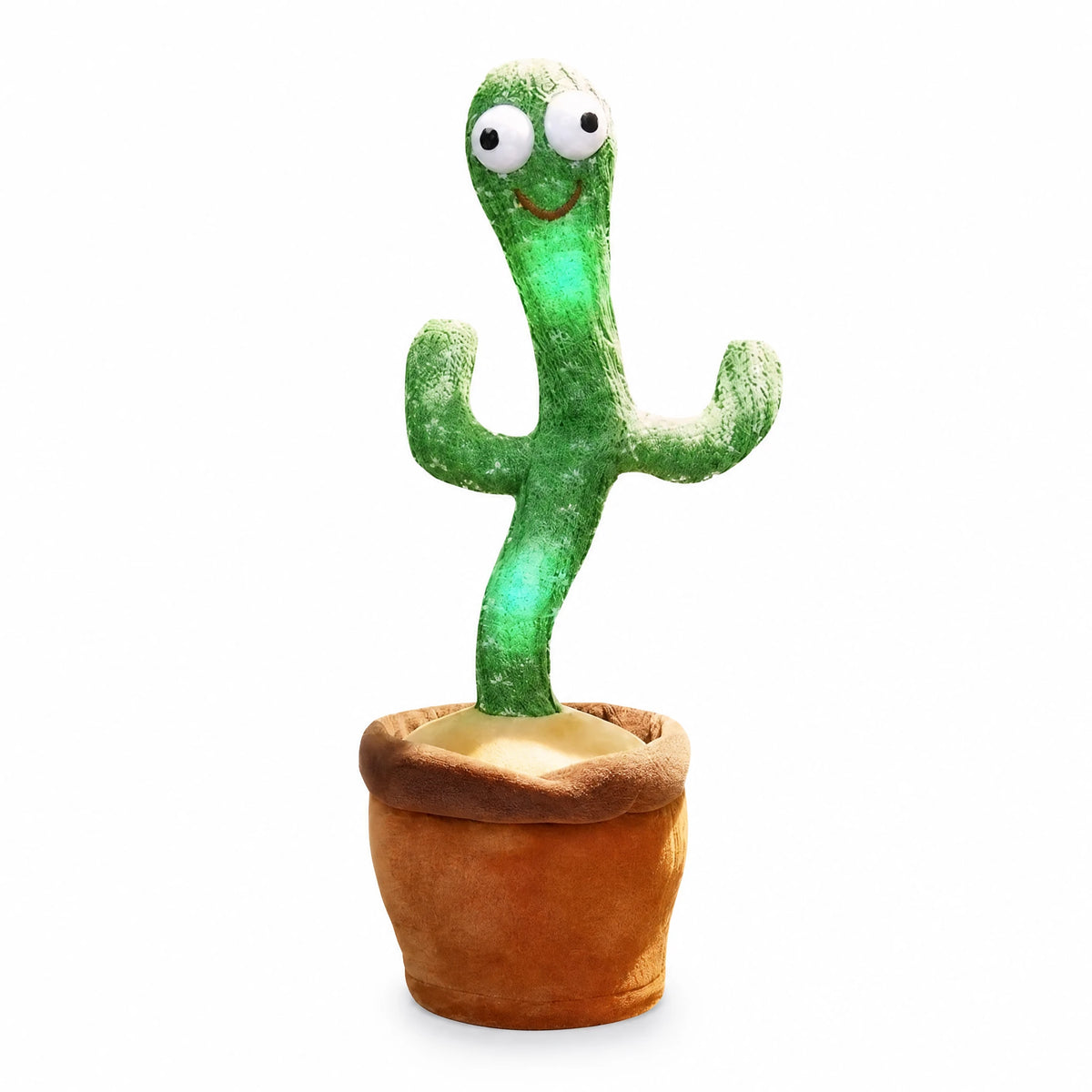 Dancing Cactus Plush Toy with Music and Movement - Fond blanc