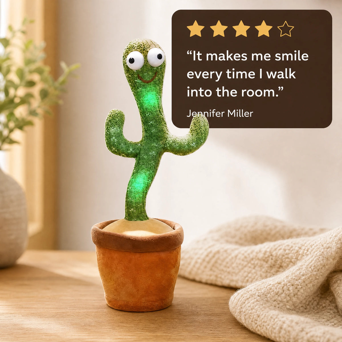 Dancing Cactus Plush Toy with Music and Movement - Image témoignage