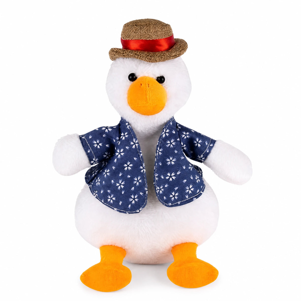 Dancing Duck Plush with Music and Motion - White Duck in Vest - Fond blanc