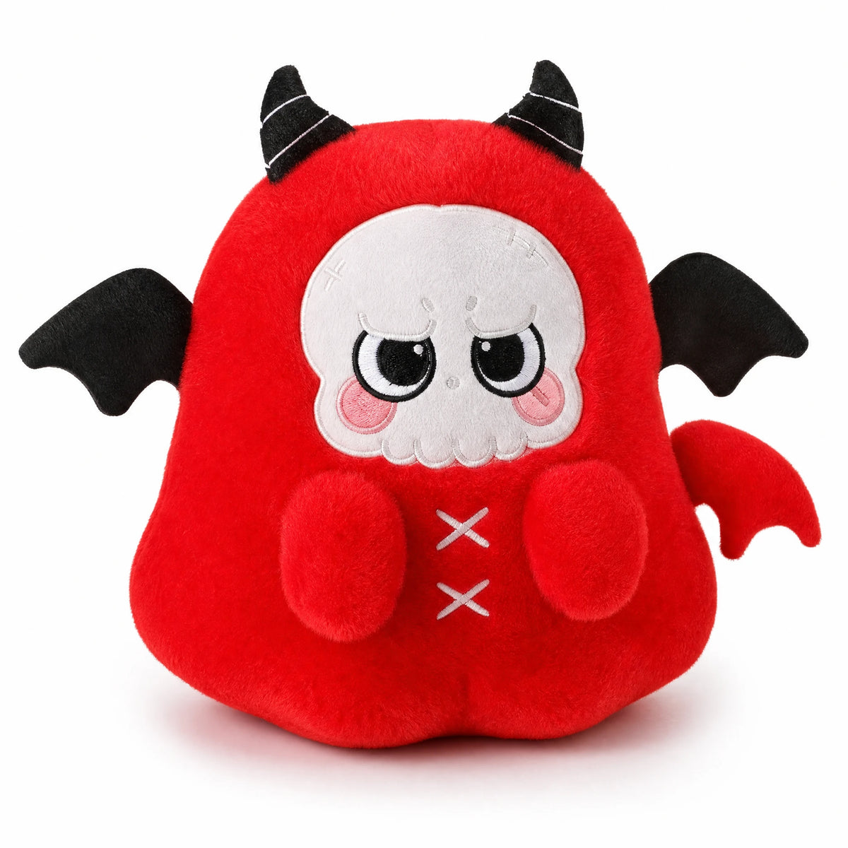 Devil Plush with Skull Face and Wings - Fond blanc