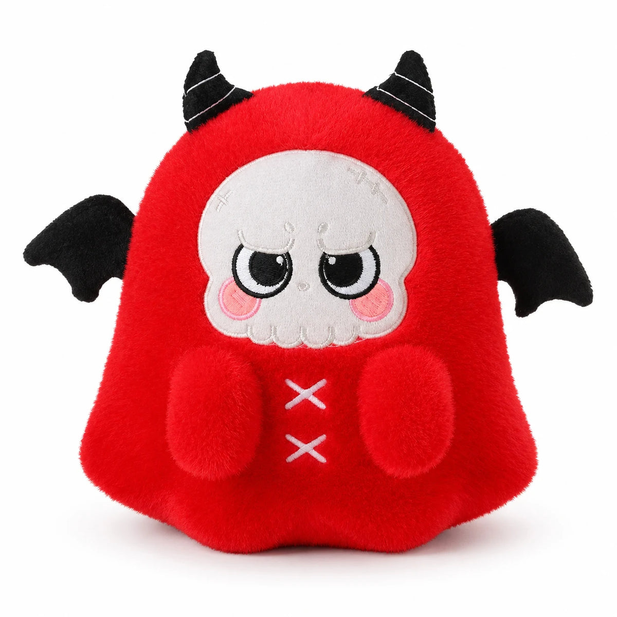 Devil Plush with Skull Face and Wings - Red