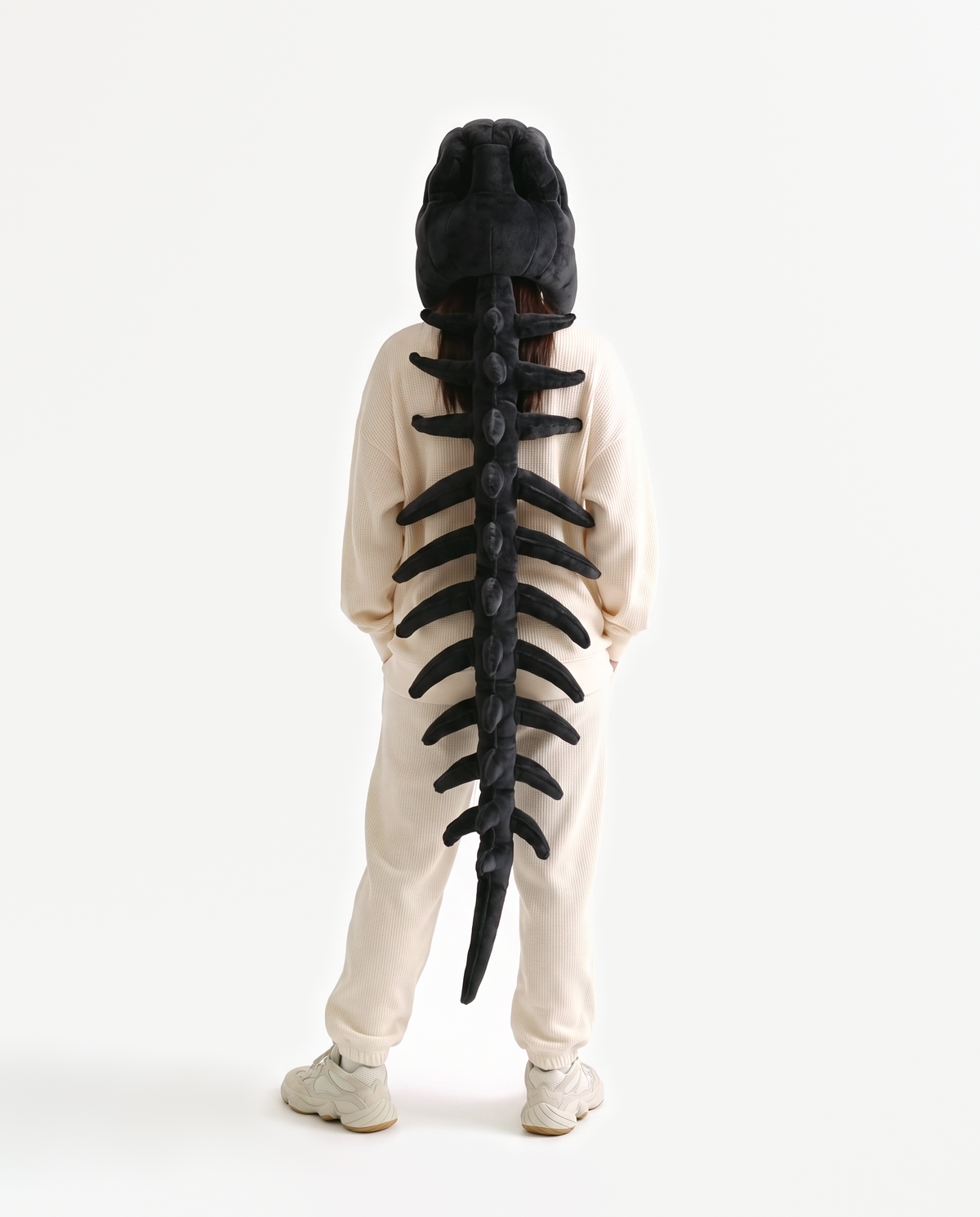 Black Dinosaur Skeleton Costume, back view