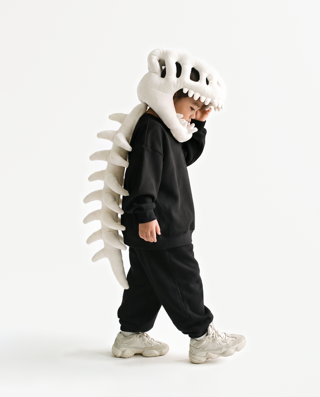 Bone Dinosaur Skeleton Costume, side view walking