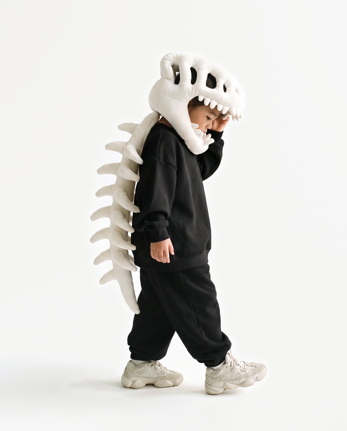 Bone Dinosaur Skeleton Costume, side view walking