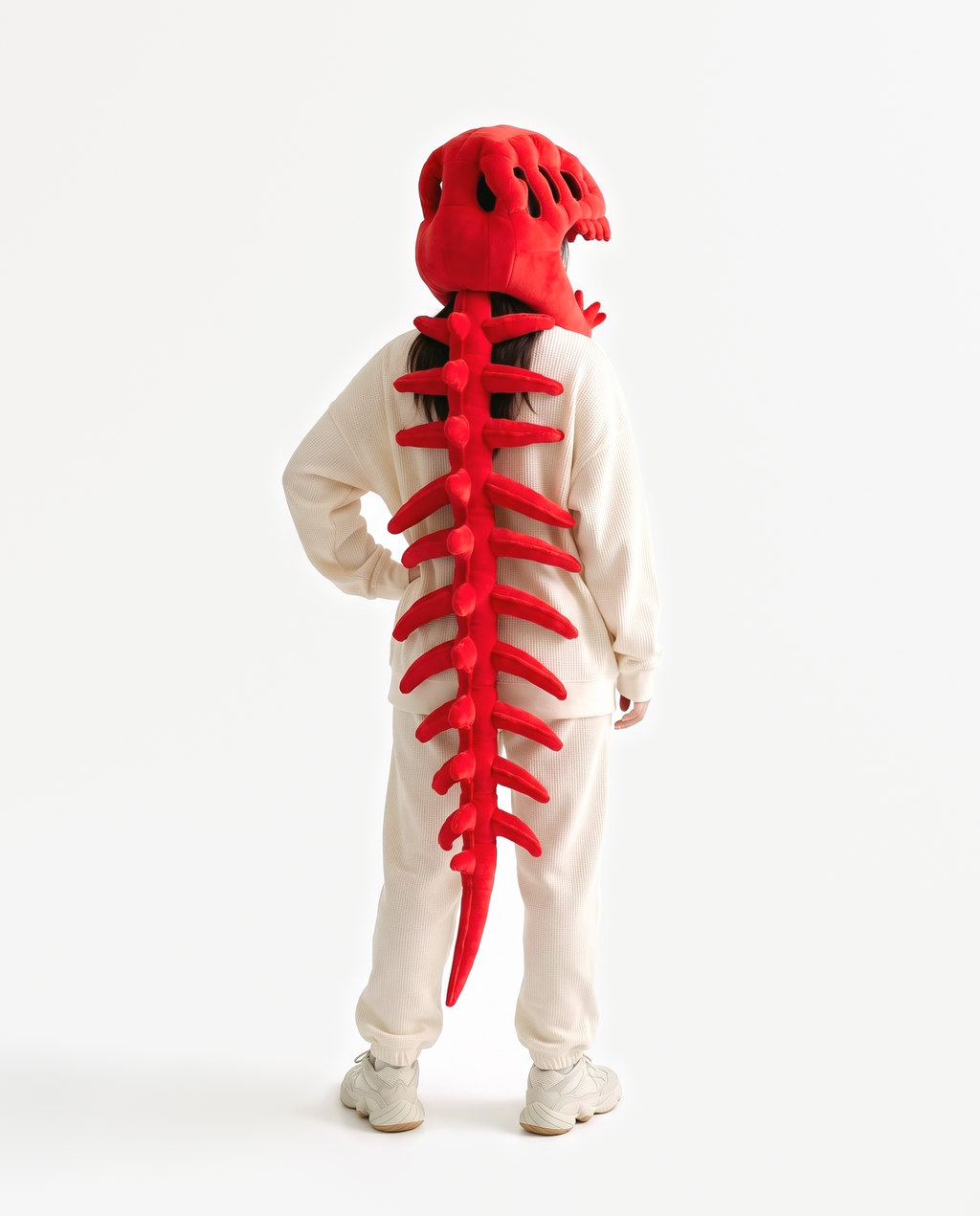 Red Dinosaur Skeleton Costume, back view