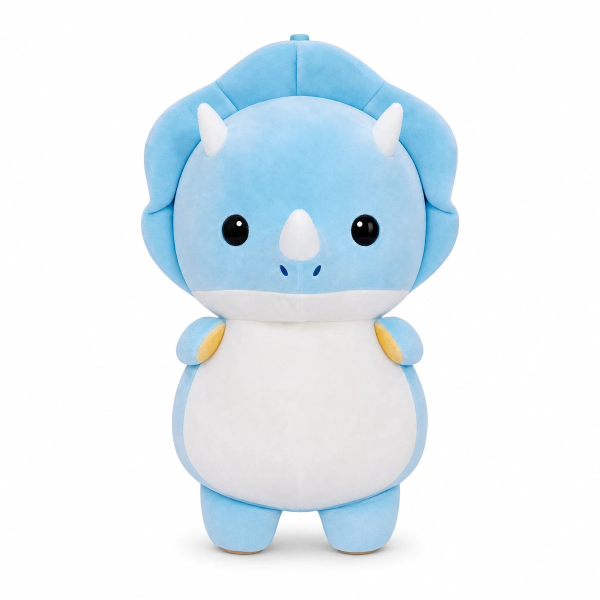 Dinosaur Backpack Plush Triceratops in Soft Blue - Fond blanc