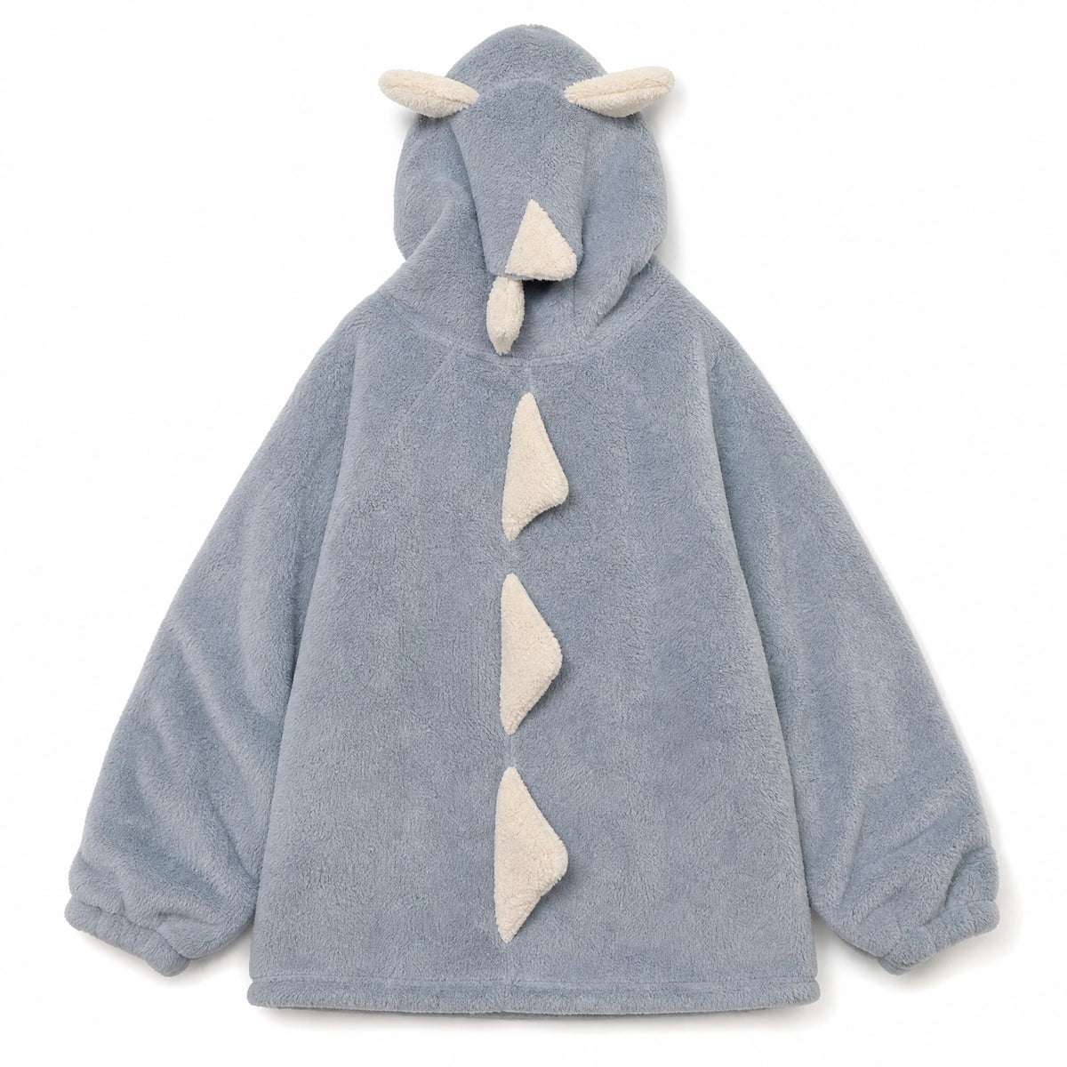 Dinosaur Hoodie Blanket with Plush Dragon Scales - Fond blanc