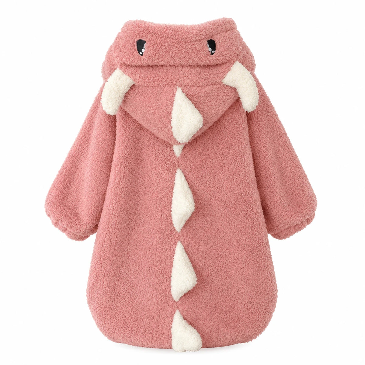 Dinosaur Hoodie Blanket with Plush Dragon Scales - Pink