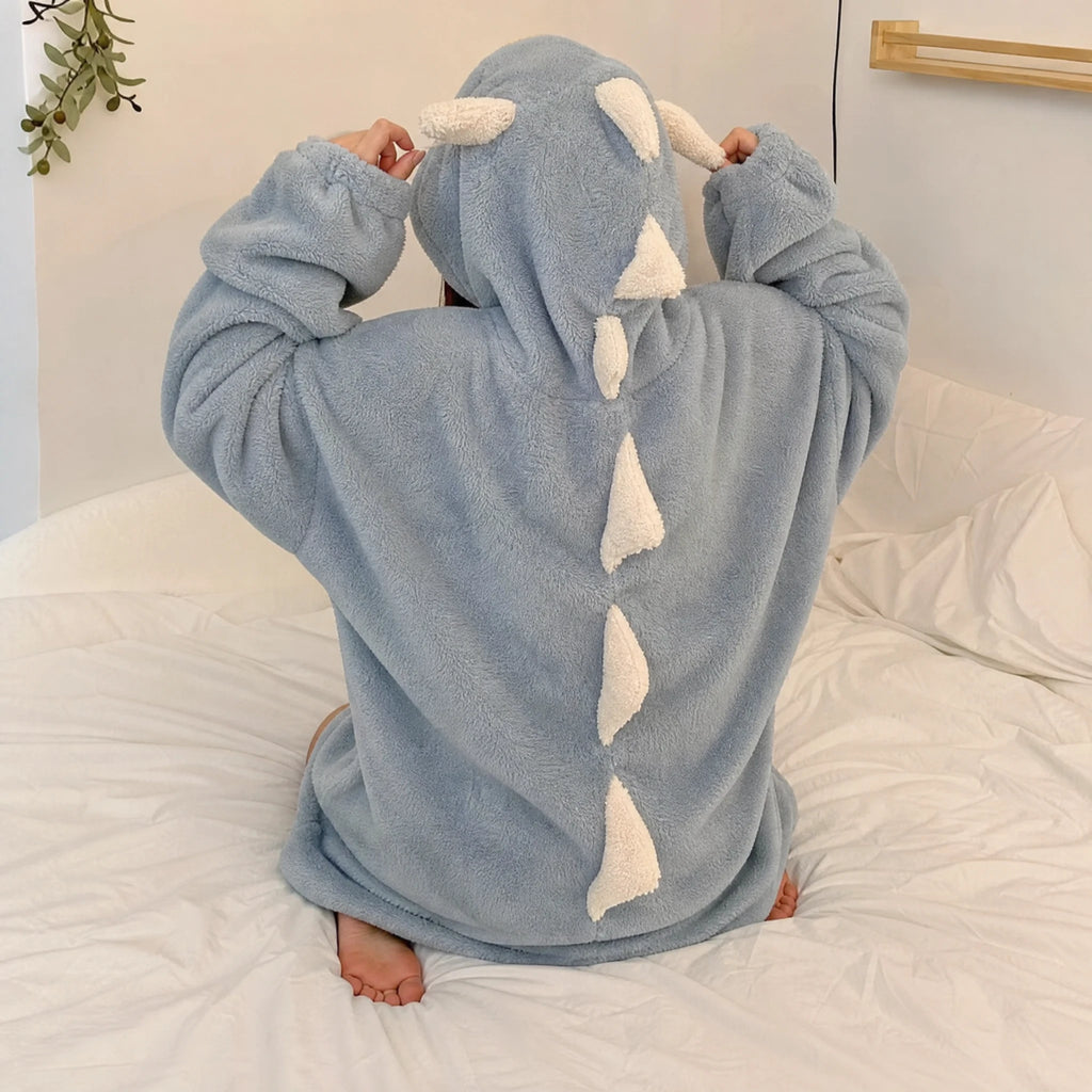 Dinosaur Hoodie Blanket with Plush Dragon Scales - Utilisation du produit