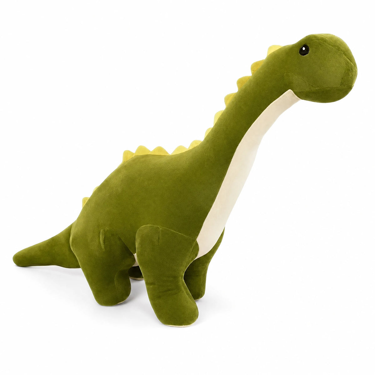 Dinosaur Plush Long Neck Brontosaurus in Green - Fond blanc