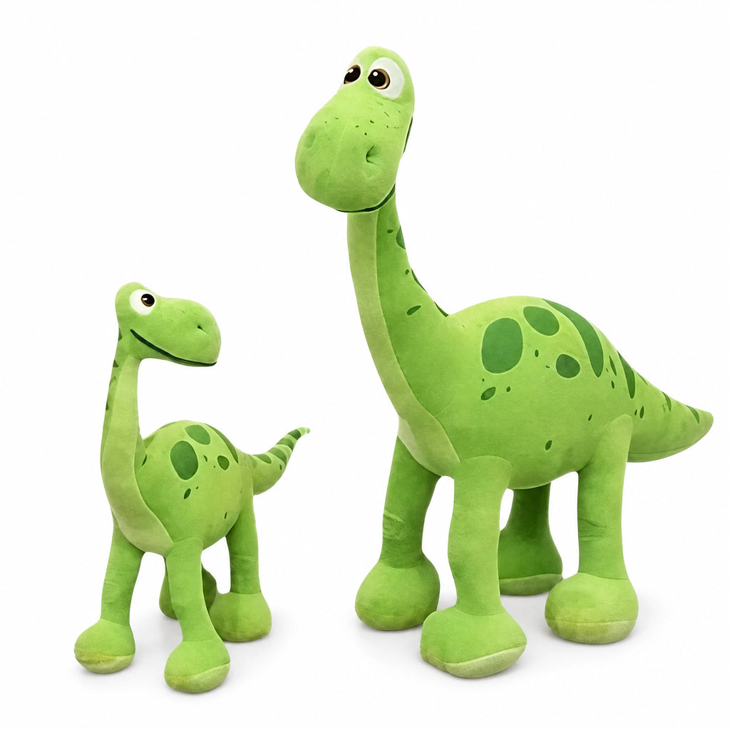Dinosaur Plush – Long-Necked Brontosaurus in Green - Fond blanc