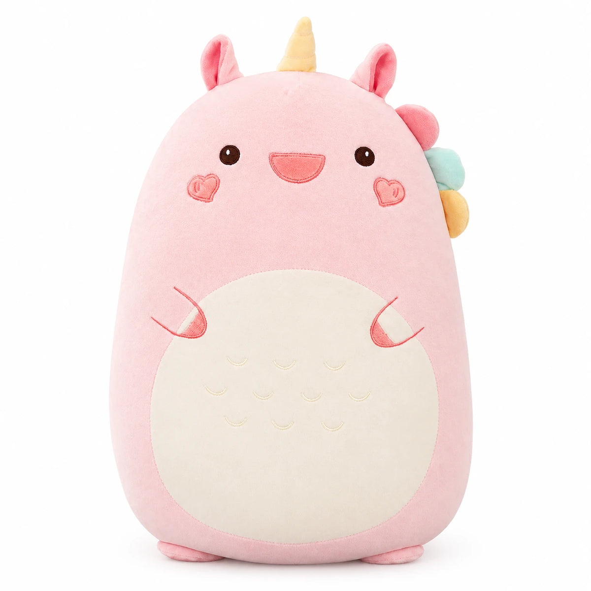 Dinosaur Plush Pillow – Soft Cuddly Buddy with Chubby Design - 45cm / 17in / Avie the Unicorn … (3 tailles)