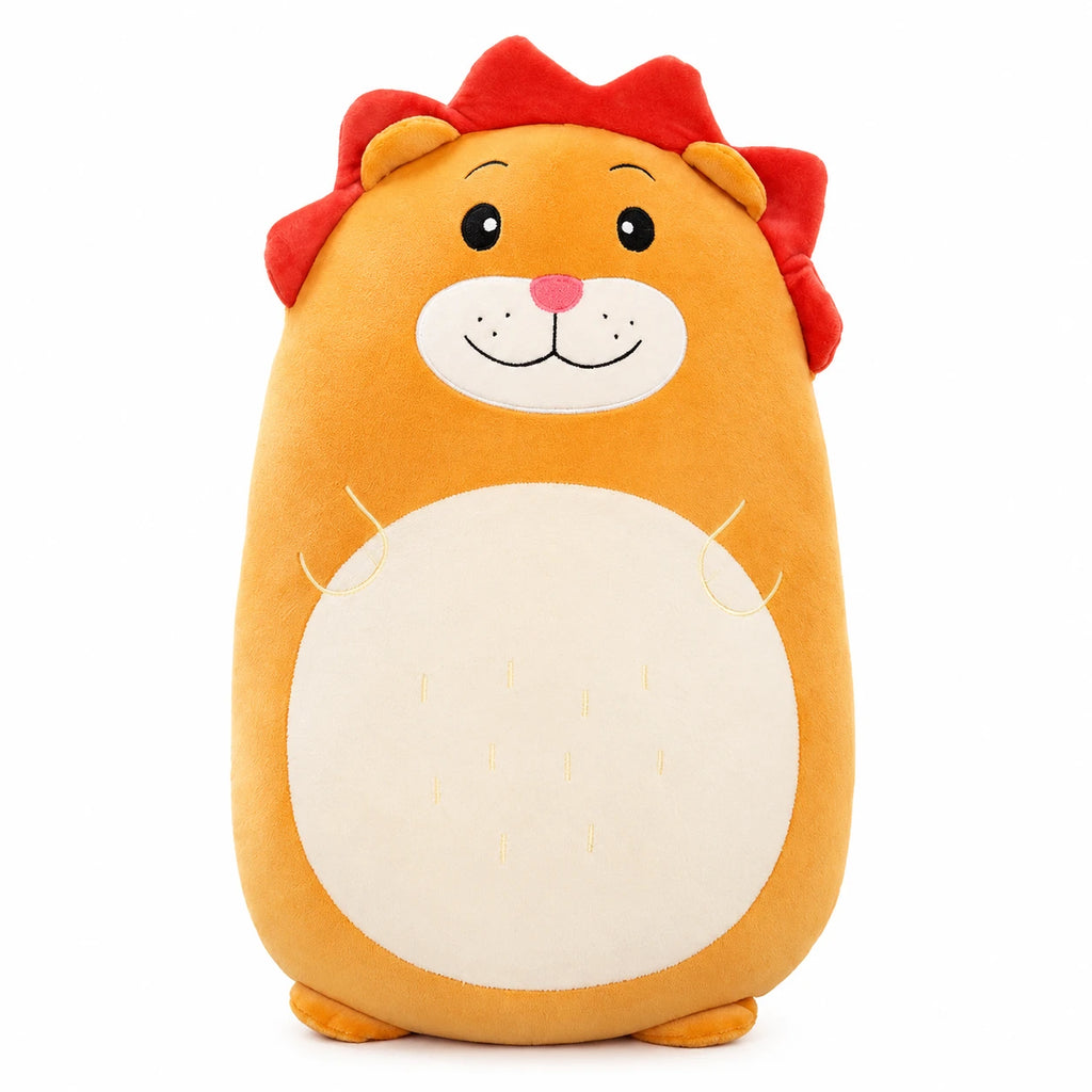 Dinosaur Plush Pillow – Soft Cuddly Buddy with Chubby Design - 45cm / 17in / Leo the Lion … (3 tailles)