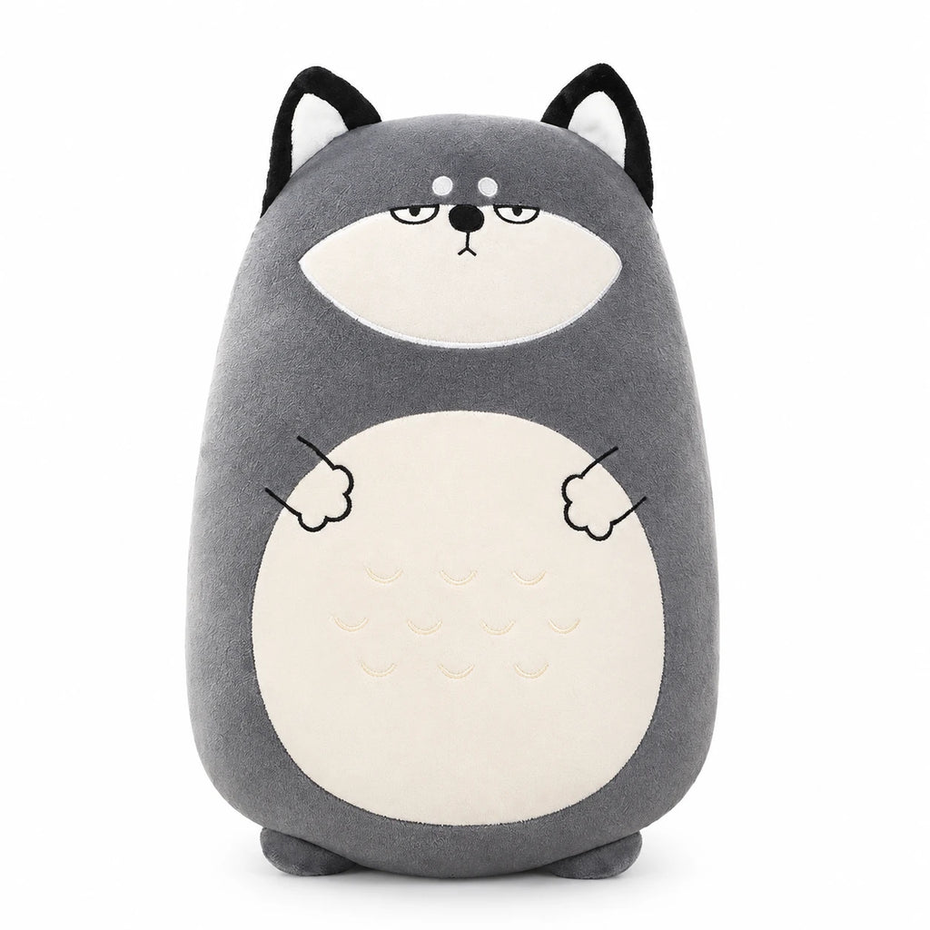 Dinosaur Plush Pillow – Soft Cuddly Buddy with Chubby Design - 45cm / 17in / Miska the Husky … (3 tailles)