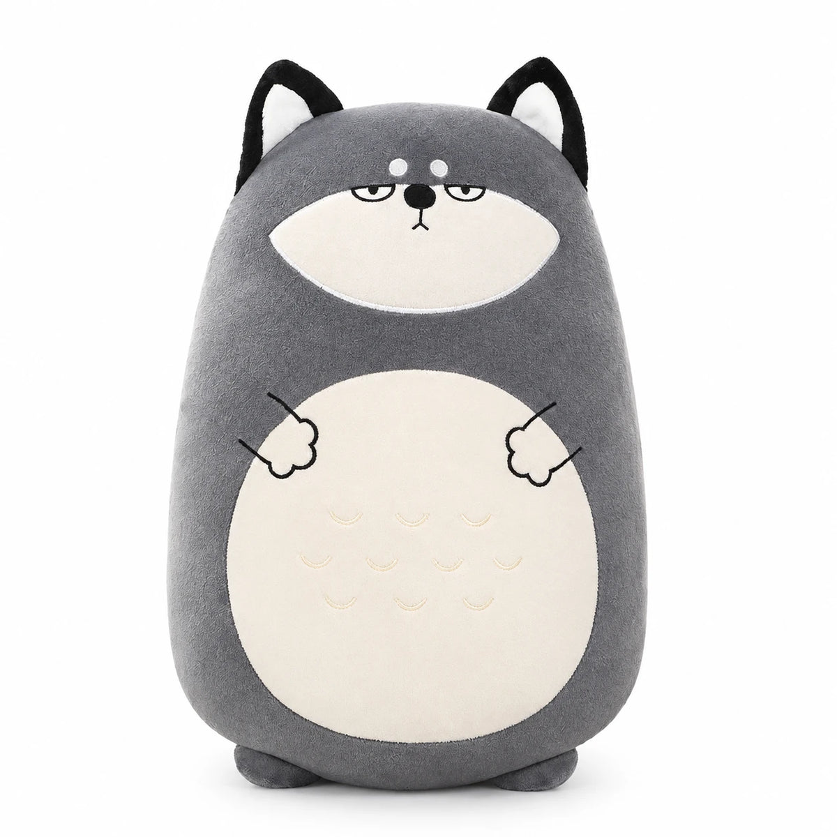 Dinosaur Plush Pillow – Soft Cuddly Buddy with Chubby Design - 45cm / 17in / Miska the Husky … (3 tailles)