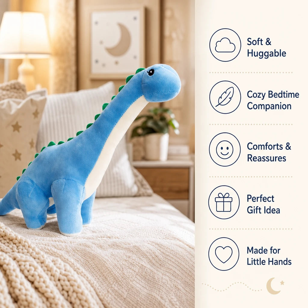Dinosaur Plush Toy Long Neck Brachiosaurus Blue - Bénéfices produit