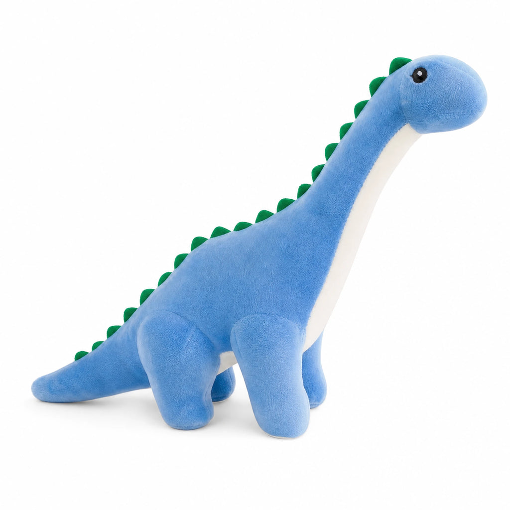Dinosaur Plush Toy Long Neck Brachiosaurus Blue - Fond blanc