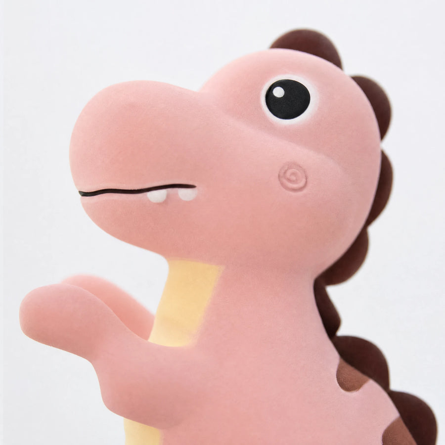 Dinosaur Plush Toy Pink T-Rex with Brown Spikes - Détail matière