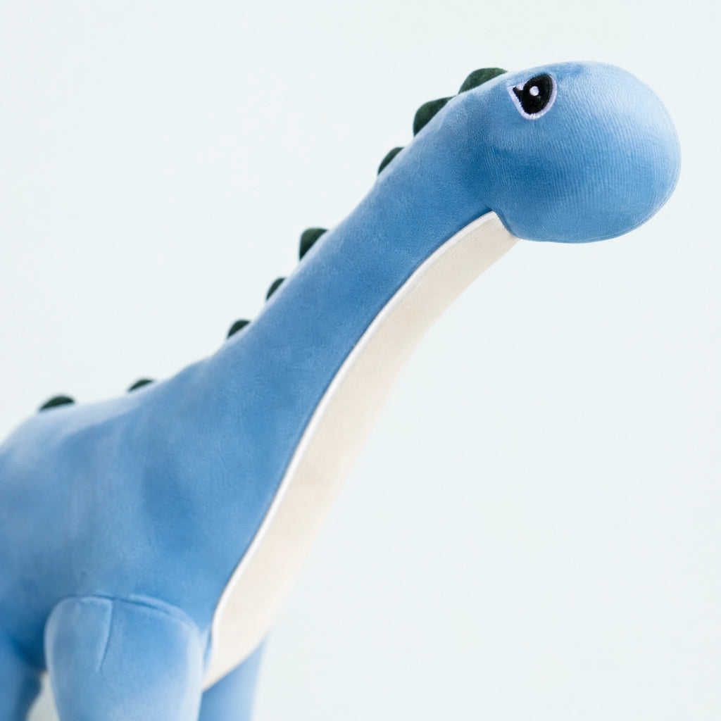 Dinosaur Plush Toy – Soft Blue Long-Neck Brachiosaurus - Détail matière