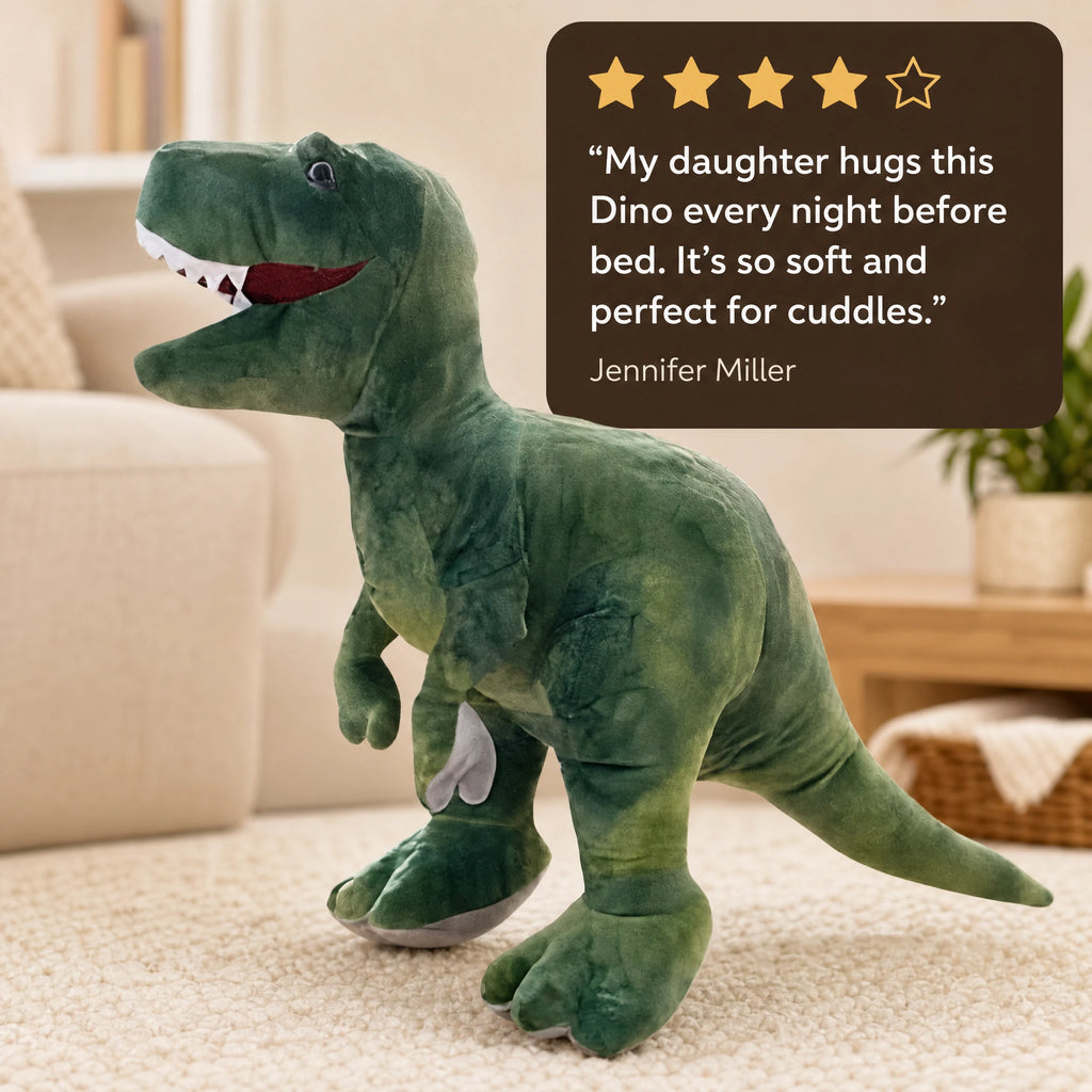 Dinosaur Plush Toy – T-Rex Stuffed Animal with Open Jaw - Image témoignage