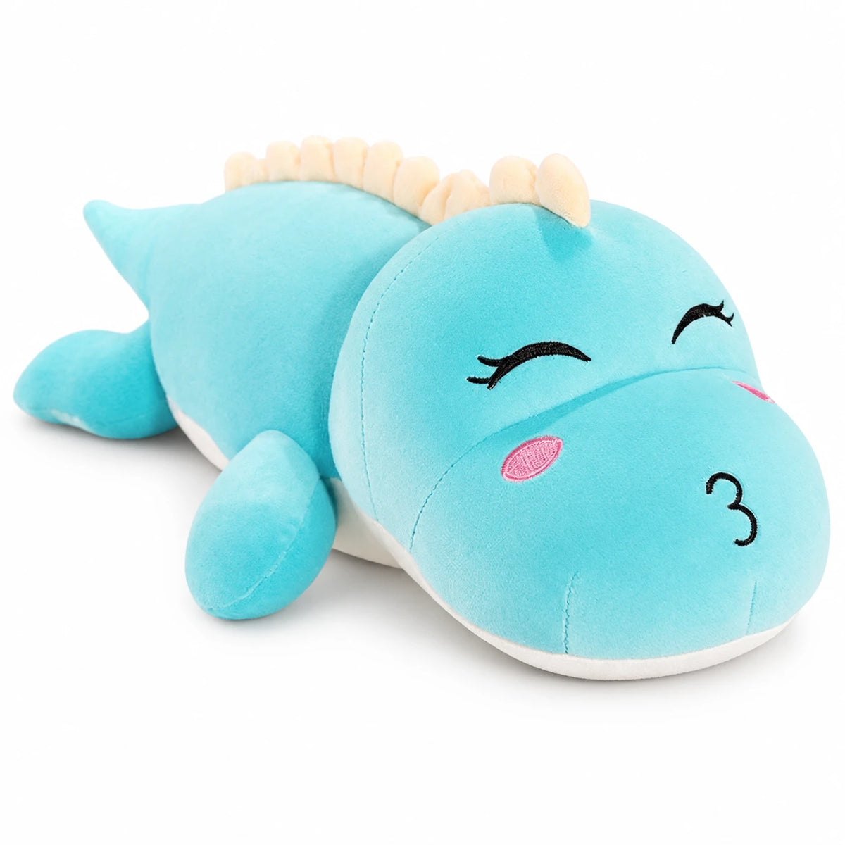 Dinosaur Plush Toy with Gentle Expression and Soft Texture - Blue / Kissing / 19in / 50cm … (5 tailles)