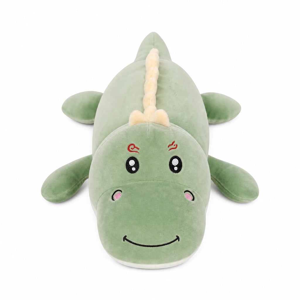 Dinosaur Plush Toy with Gentle Expression and Soft Texture - Fond blanc