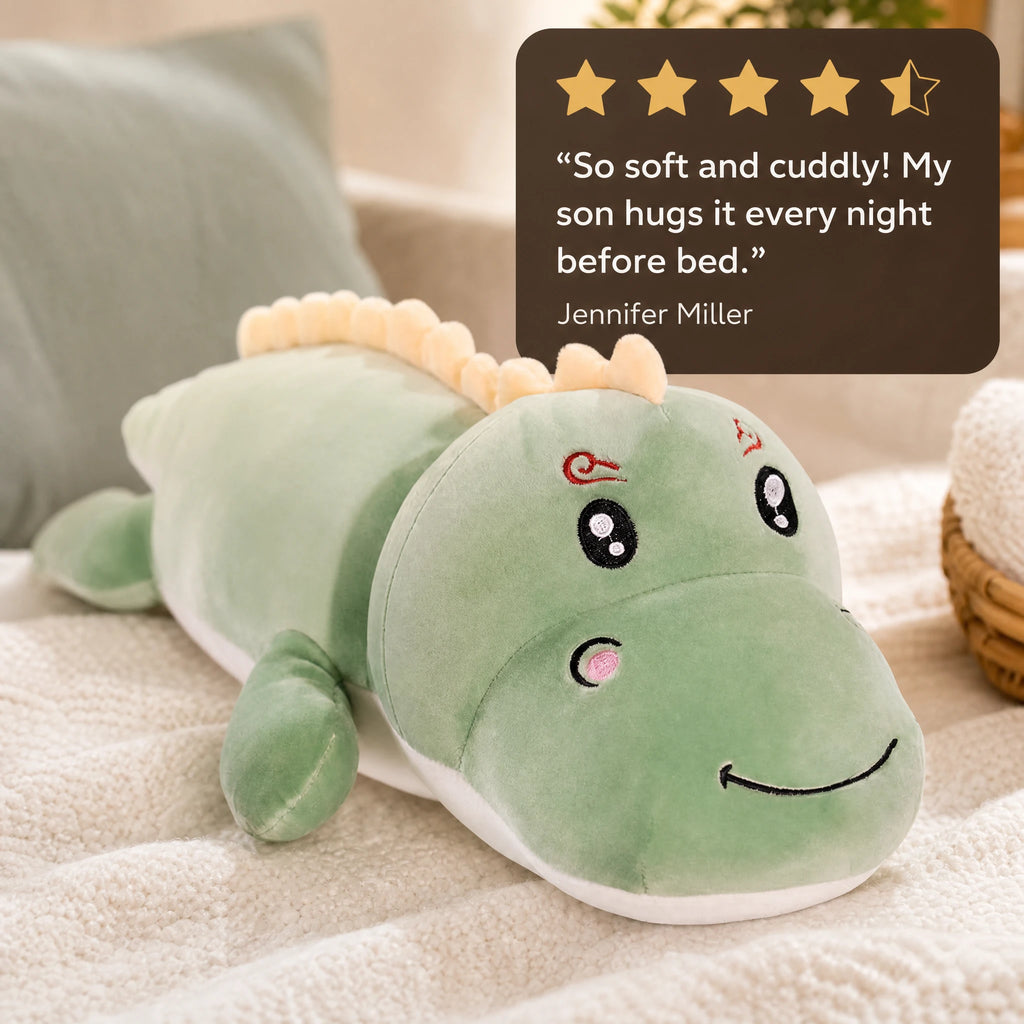 Dinosaur Plush Toy with Gentle Expression and Soft Texture - Image témoignage