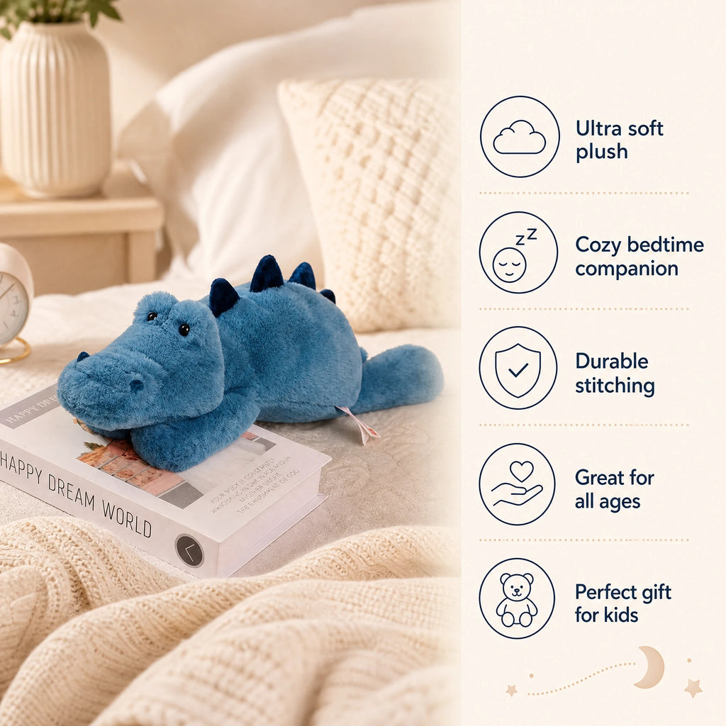 Dinosaur Plush Toy with Soft Spikes in Blue - Bénéfices produit