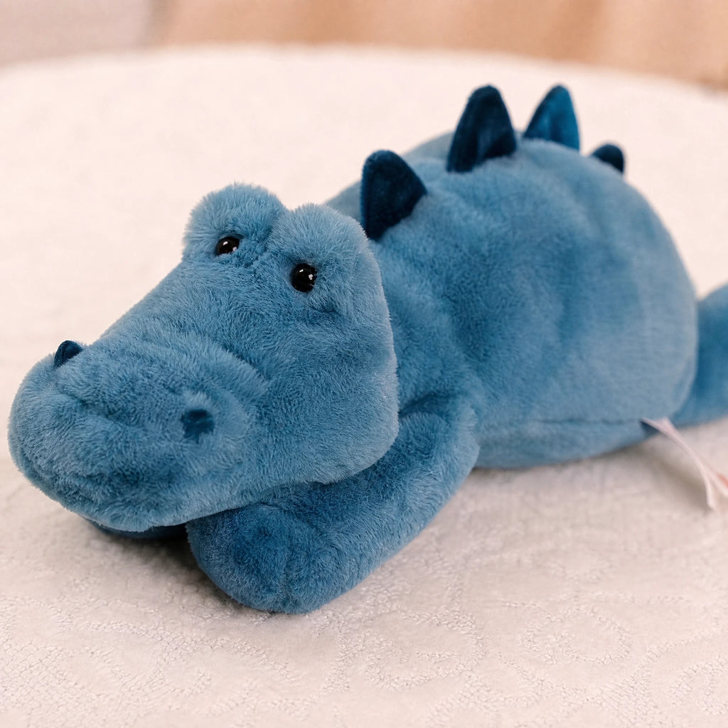 Dinosaur Plush Toy with Soft Spikes in Blue - Détail matière