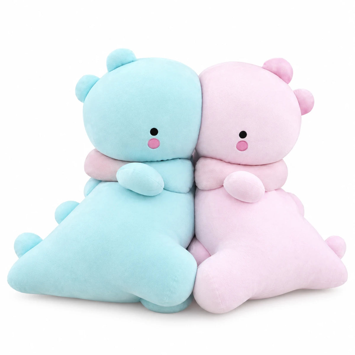 Dinosaur Plush with Soft Fabric in Pink and Blue - Couple / 11in / 30cm … (4 tailles)