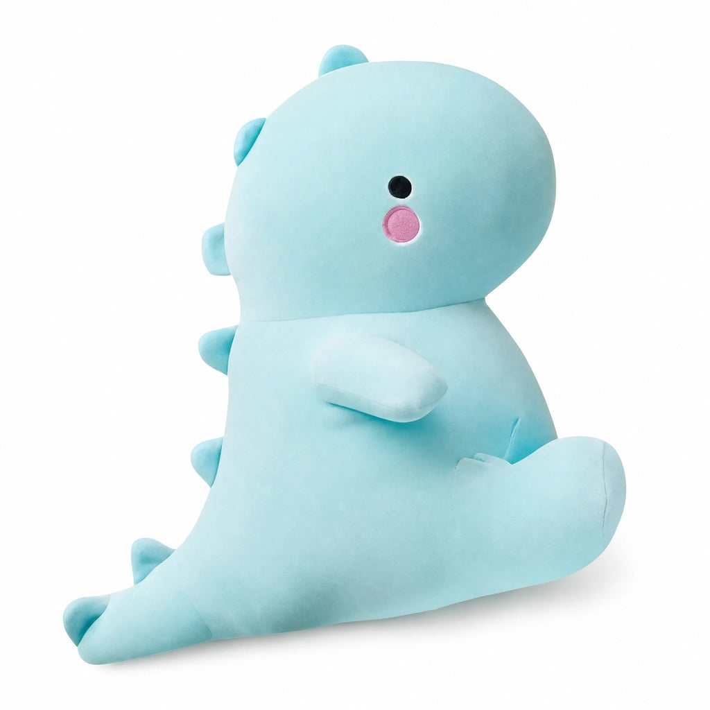 Dinosaur Plush with Spikes – Blue Sitting Design - Fond blanc
