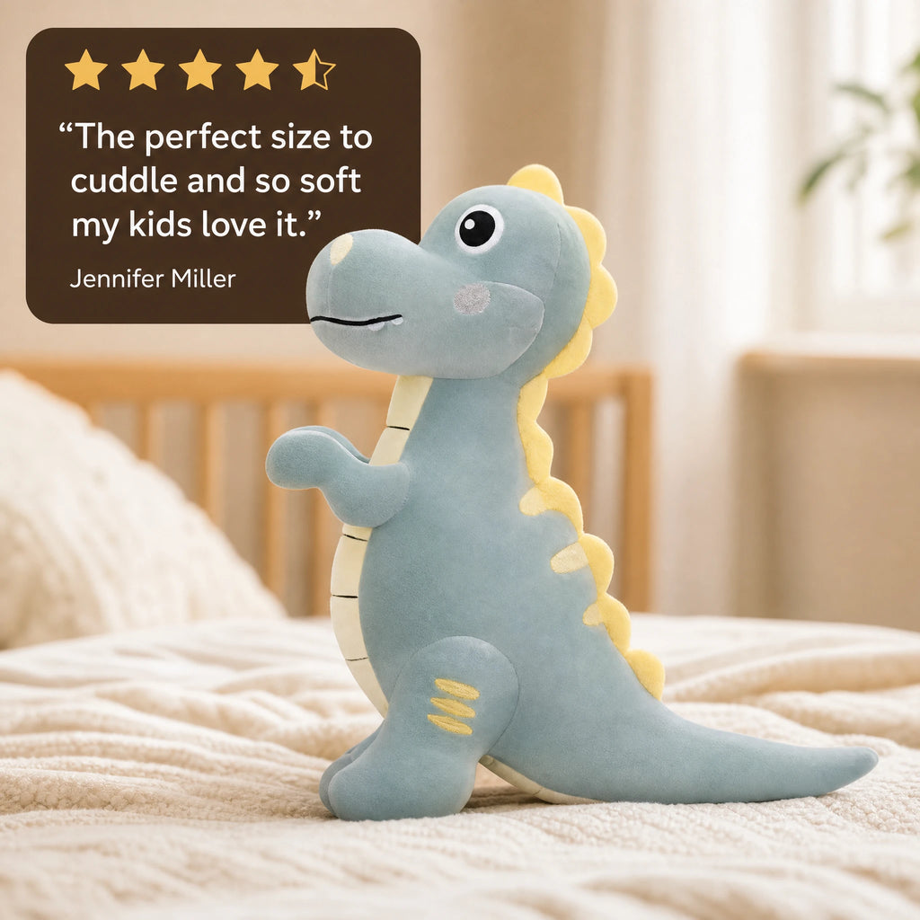 Dinosaur Plush with Yellow Spines and Soft Fabric - Image témoignage