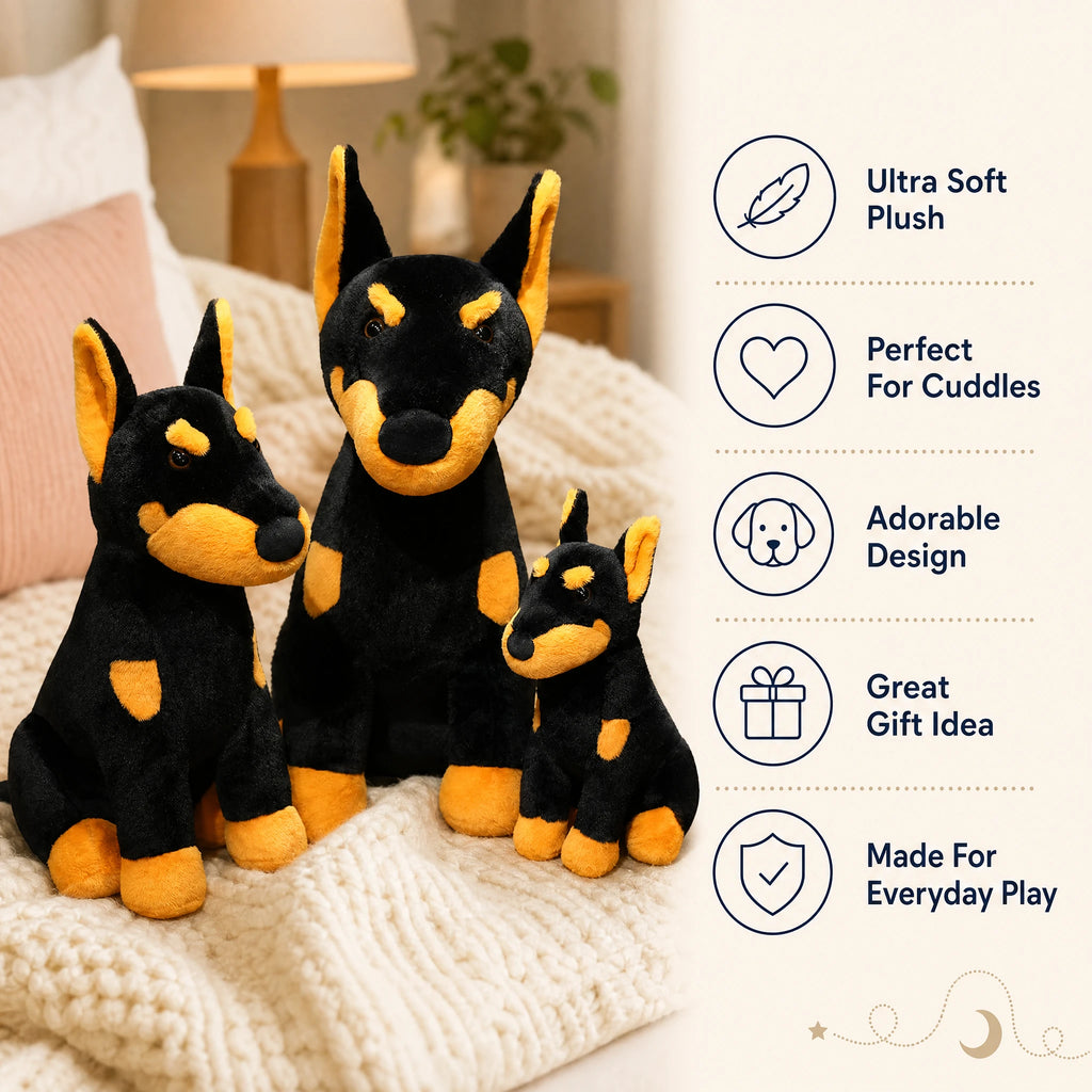 Doberman Plush with Black and Tan Markings - Bénéfices produit