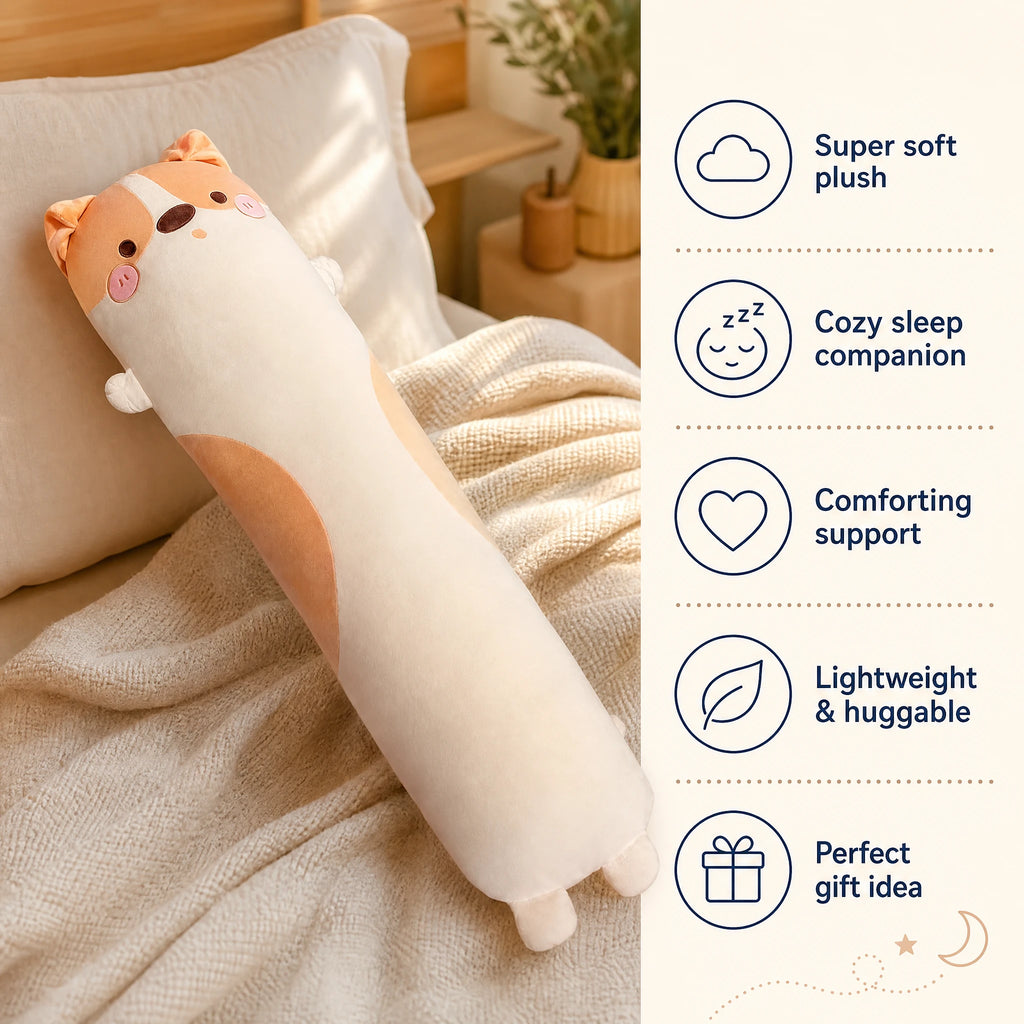 Dog Body Pillow in Soft Plush with Huggable Design - Bénéfices produit