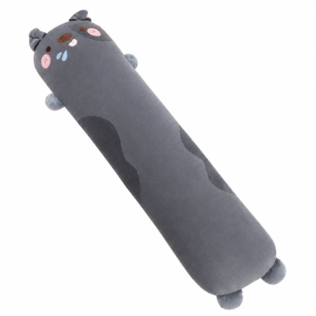 Dog Body Pillow in Soft Plush with Huggable Design - Dark Gray / 27in / 70cm … (3 tailles)