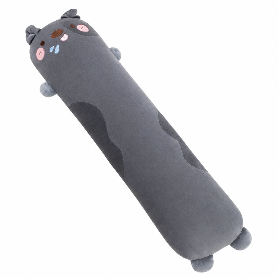 Dog Body Pillow in Soft Plush with Huggable Design - Dark Gray / 27in / 70cm … (3 tailles)