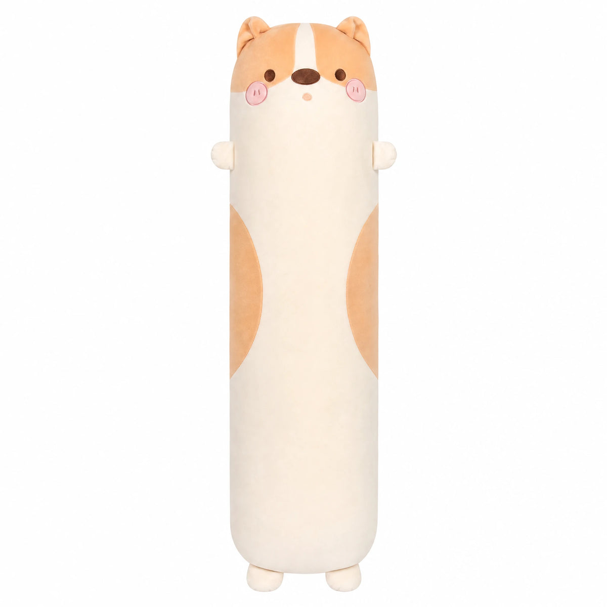 Dog Body Pillow in Soft Plush with Huggable Design - Fond blanc