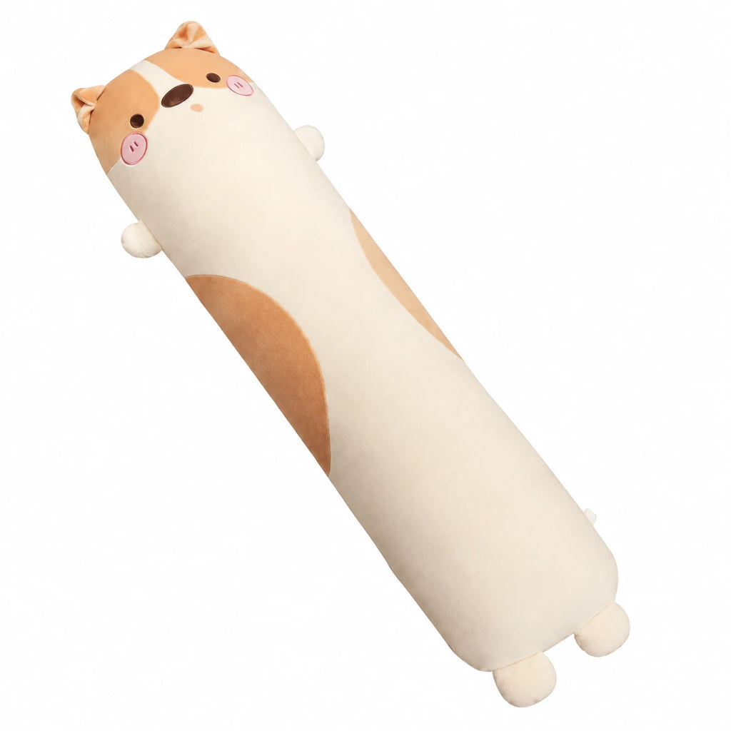 Dog Body Pillow in Soft Plush with Huggable Design - Spotty Brown / 27in / 70cm … (3 tailles)