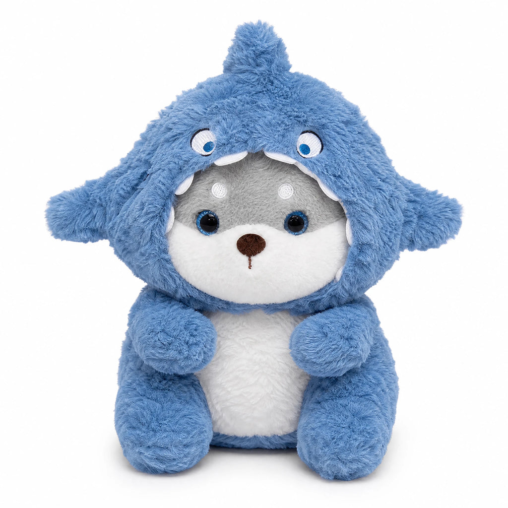 Dog Cat Shark Plush with Removable Hoodie Costume - Fond blanc