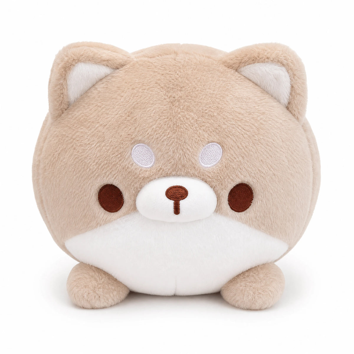Dog Plush - Round Kawaii Fluffy Design Collection - Fond blanc