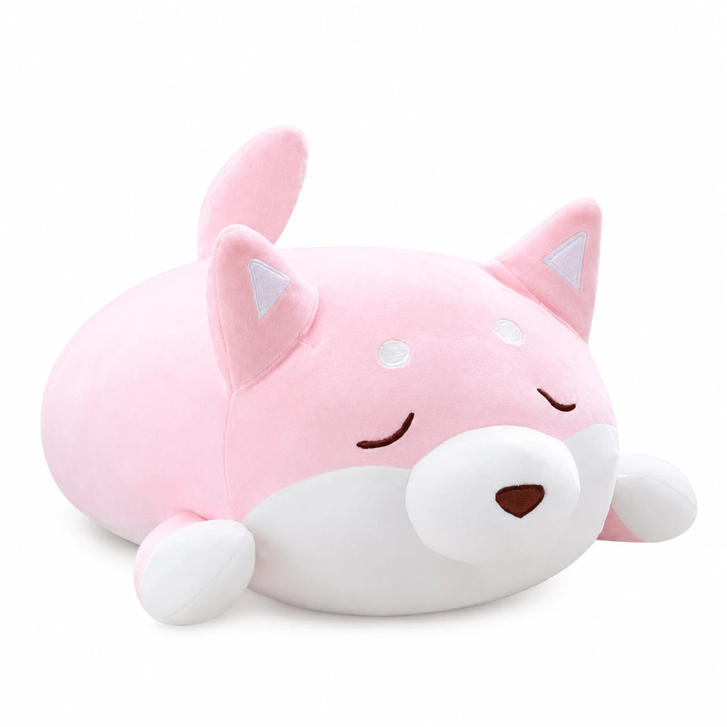 Dog Plush Toy Pink Sleeping Design with Closed Eyes - 21.5in / 55cm · 14in / 36cm